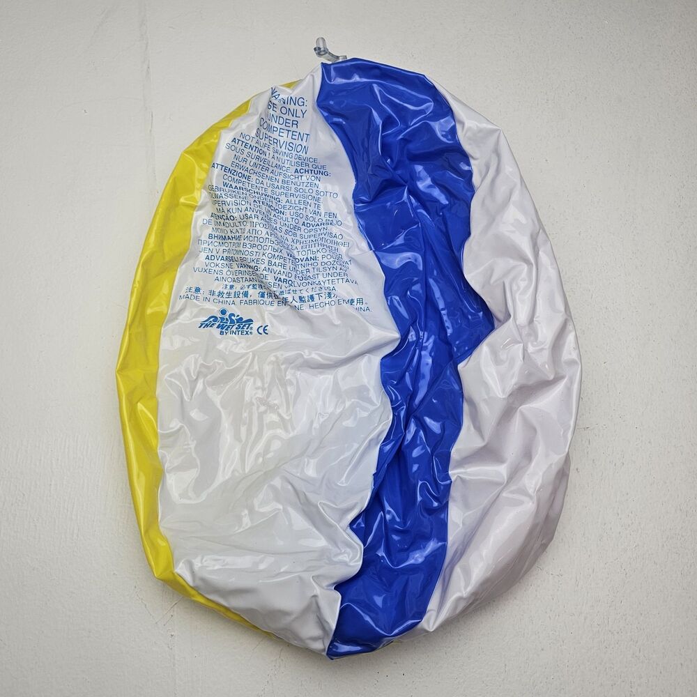 Intex The Wet Set Inflatable Beach Ball w/ Valve Red White Blue Yellow